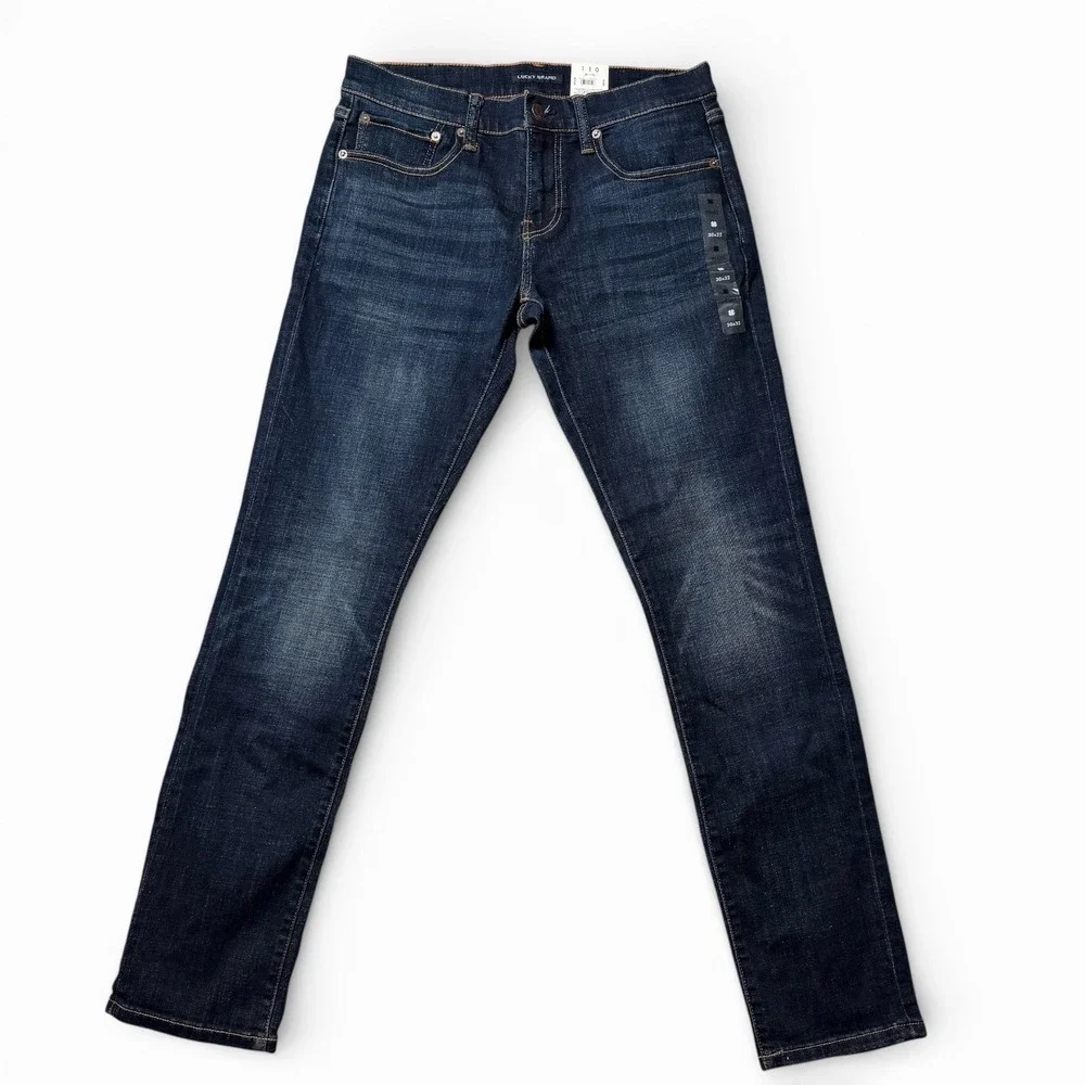 Lucky Brand 110 Slim‎ Jeans Men's 30x32 Dark Wash Denim Blue NWT $99